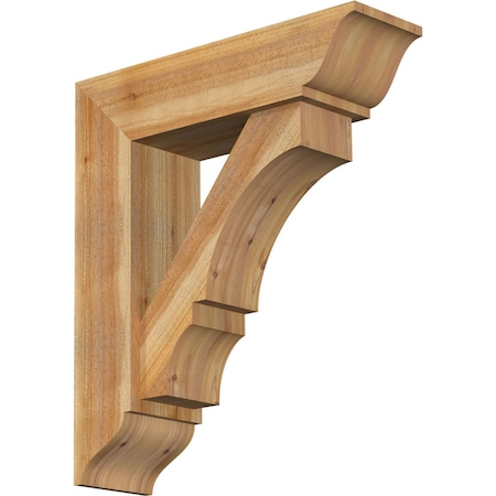 Ekena Millwork Balboa Traditional Rough Sawn Bracket w/ Offset Brace, Western Red Cedar, 8"W x 28"D x 32"H BKT0806X28X32BOA01RWR